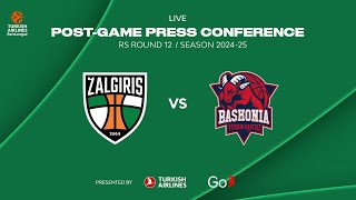 Žalgiris  Baskonia  Press Conference  EuroLeague 202425 Round 12 [upl. by Llered744]