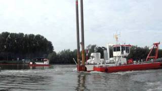 DMC 1400 workboat towing an IHC Beaver 50 cutter dredger [upl. by Finn]