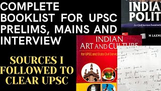 Complete Booklist for UPSC Prelims Mains and Interview [upl. by Htiaf]