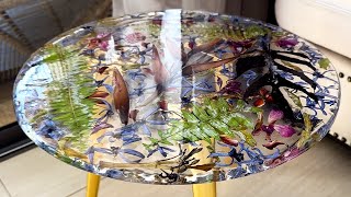 Resin Art Tutorial Amazing table of flowers We make the form ourselves [upl. by Grand]