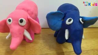 Clay art for kids  How to make a clay elephant 2  Clay animals  Art for kids [upl. by Starbuck]