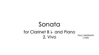 Hindemith Sonata for Clarinet B♭ and Piano 2 Vivo [upl. by Meuse]