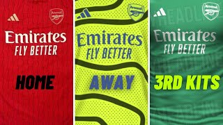 Arsenal 202324 Home Away amp 3rd Kit CONFIMED 😱😱😱 via Footy headlines [upl. by Lat]