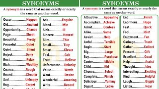 60 Super Useful Synonyms in English to Expand Your Vocabulary Part I [upl. by Ahsilra458]