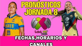 JORNADA 8 LIGA MX FEMENIL CLAUSURA 2024 FECHAS HORARIOS Y CANALES [upl. by Eizeerb]