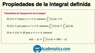 Propiedades de la integral definida  Propiedades 7 8 y 9 [upl. by Ahsatan]