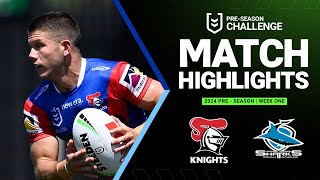 NRL PreSeason 2024  Knights v Sharks  Match Highlights [upl. by Areek]