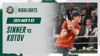 Sinner vs Kotov Round 3 Highlights  RolandGarros 2024 [upl. by Annas]