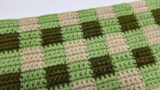 Crochet Easy Gingham Stitch For Blankets Scarfs and More [upl. by Paris191]