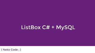 ListBox C  MySQL [upl. by Wesle]