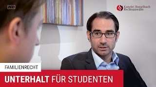 Unterhalt für Studenten Wer zahlt das Studium  Kanzlei Hasselbach [upl. by Aklam753]