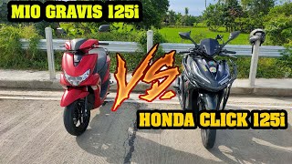 YAMAHA MIO GRAVIS 125i VS HONDA CLICK 125I [upl. by Corinne307]