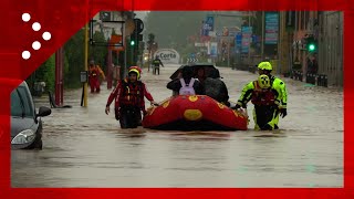 Alluvione Gessate interventi senza sosta per i vigili del fuoco sui gommoni [upl. by Particia81]