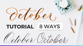 How To Write October In Calligraphy  Hand Lettering calligraphytutorial october [upl. by Nasah]