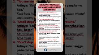 5 Kalimat Motivasi Bahasa Inggris untuk Diri Sendiri [upl. by Adala]