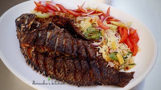 Crispy Fried and well seasoned Tilapia Fish recipe  how to fry the best whole Tilapia fish [upl. by Eivlys330]