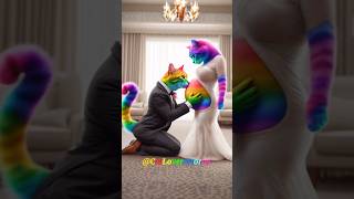 happy life of a rainbow cat family😻💞 pets cute cat [upl. by Savanna]