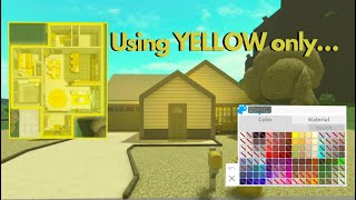 Building a Bloxburg house ONLY using YELLOW… [upl. by Nadual]