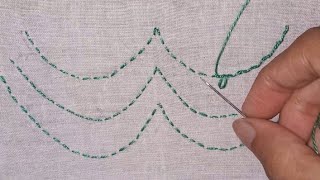 simple and beautiful embroidery designs for beginners embroidery border design trending video [upl. by Udell]