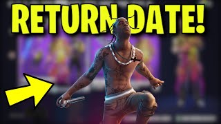 TRAVIS SCOTT SKIN RETURN DATE in FORTNITE ITEM SHOP Travis Scott Skin Returning in Fortnite OG [upl. by Neeleuqcaj]