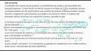 USF 2018  EQUILÍBRIO IÔNICO  Q quotA avaliação dos valoresquot [upl. by Corron]