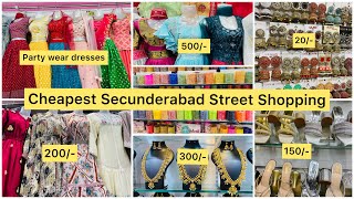 Cheapest Secunderabad Street Shopping 2023Partywear↔️Westernwear↔️Jewellery↔️Bags↔️Footwear 🤓 [upl. by Emmalee]