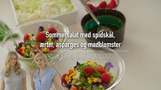 Sommersalat med spidskål ærter asparges og madblomster [upl. by Altaf]