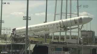 Orbital Sciences Antares  Cygnus Rollout to the Launch Pad [upl. by Ahsinrad]