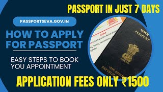 How to Apply for passport online at home✅ Step By Step process youtube viral passport [upl. by Acissj]