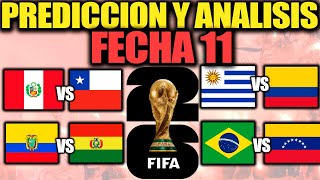 Predicción y Análisis FECHA 11 Eliminatorias Sudamericanas Mundial 2026  Uruguay vs Colombia Etc [upl. by Katzman]