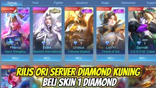 PROMO DIAMOND KUNING UDAH RILIS DI ORI SERVER  BELI SKIN CUMA 1 DIAMOND [upl. by Adekam]