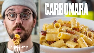 La recette des VRAIES carbonara  🤌🏻🤌🏻 [upl. by Atsejam]