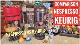 Nespresso VS Keurig Coffee Maker Which One Is Better KCup VS Vertuoline Pods [upl. by Sikata392]