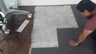 Carpet tile installation Укладка ковровой плиткиСвоими руками Модет любой [upl. by Turne]