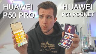 HUAWEI P50 Pocket vs HUAWEI P50 Pro Indepth Comparison [upl. by Anibas176]