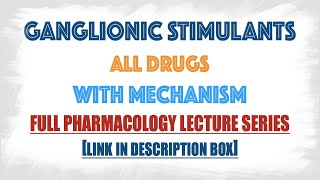 Ganglionic Stimulants  MechanismClassification of drugs with mnemonics  Pharmacology Drugs series [upl. by Ela]