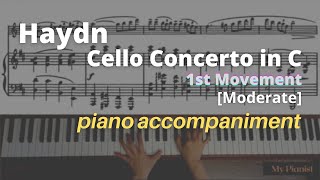 Haydn  Cello Concerto in C 1st Mov Piano Accompaniment Moderate [upl. by Adnilev]