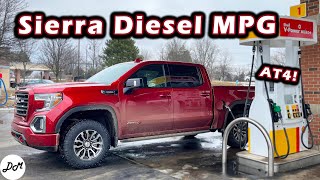 2022 GMC Sierra 1500 AT4 Duramax Diesel – MPG Test  Realworld Highway Range and Fuel Economy [upl. by Vashtee493]