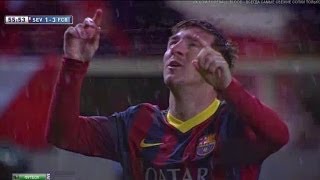 Sevilla vs Barcelona 14 All Goals amp Highlights 09022014 Messi Show [upl. by Jeb]