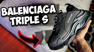 BALENCIAGA TRIPLE S Shoe Unboxing  Try On [upl. by Luana]