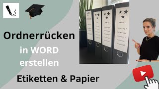 Ordnerrücken in WORD erstellen  aus Papier und als Etikett  supereasy [upl. by Anyad]