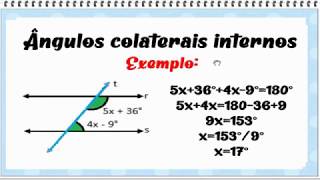 Ângulos correspondentes alternos e colaterais [upl. by Wessling]