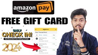 Amazon Free Gift Card Earning App 2024  Daily Checkin And Win ₹1000 Free Amazon Gift Card Earning [upl. by Ihskaneem]