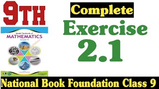 Class 9 Maths Chapter 2 Exercise 21 New Book National Book Foundation Class 9 Maths Fazal Academy [upl. by Omik]