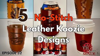 No Stitch Leather Koozies Lasers Cricut or Hand Cut Patterns  With the Xtool P2 Laser [upl. by Aciretal322]