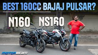 Best 160cc Bajaj Pulsar N160 vs NS160 HindiEnglish  MotorBeam [upl. by Anier428]