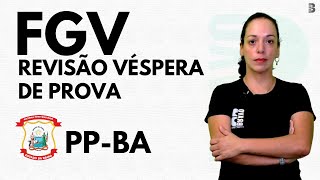 PORTUGUÊS  FGV  CONCURSO PP BA [upl. by Newg]