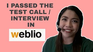 HOW TO PASSED THE TEST CALLINTERVIEW IN WEBLIO MY OWN EXPERIENCE [upl. by Adiaj]