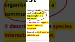 Ecological Niche  Hundred Thoughts  Environmental Science shorts [upl. by Smukler450]