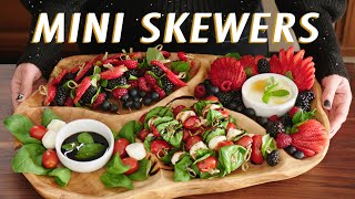 Caprese amp berries skewers Easy fast and delicious appetizers for your next party  Sweet amp savory [upl. by Entroc]